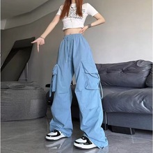 多口袋大码休闲工装裤男女中性春秋新品帅气长裤潮牌情侣休闲裤