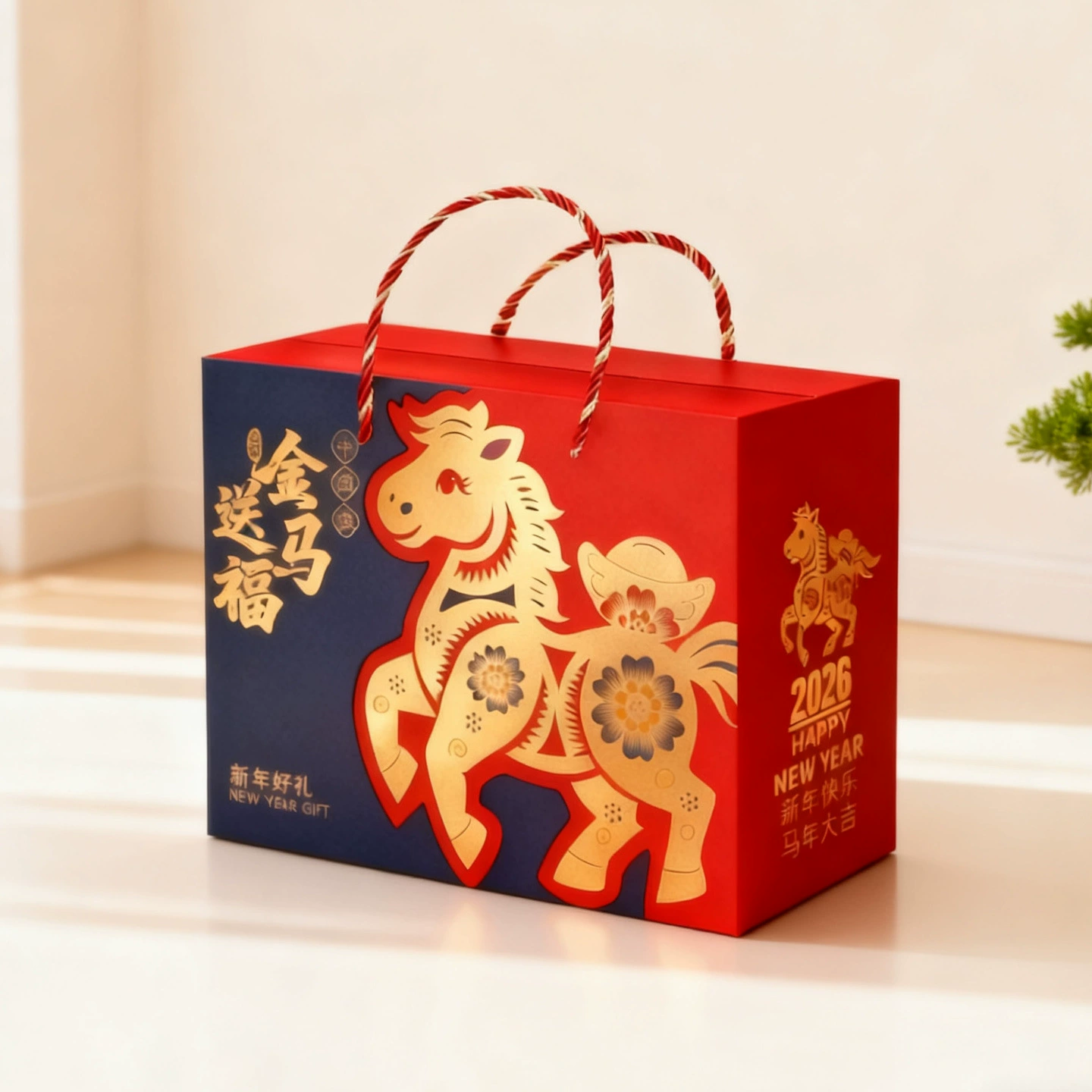 Подарочная упаковка к Весеннему фестивалю, креативная портативная коробка для ореховых кондитерских изделий, специализированная упаковка для готовых продуктов, пустая коробка, Год Лошади 2026