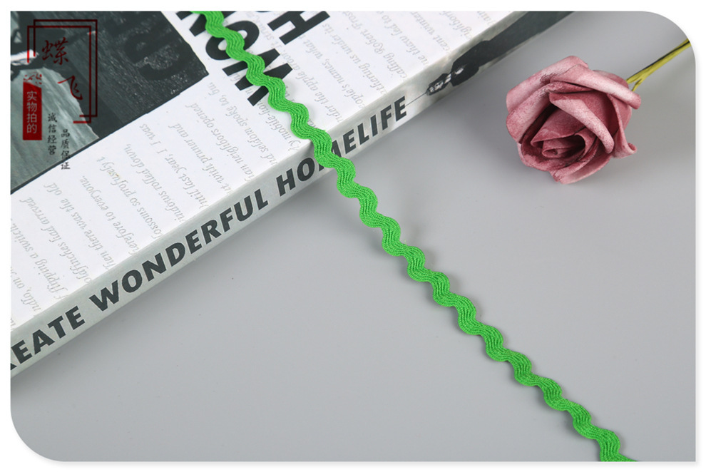 En stock suministro 5mm polipropileno marinero cinturón hecho a mano encaje accesorios onda encaje cinturón montaña carretera cinturón 0. 5cms con seda