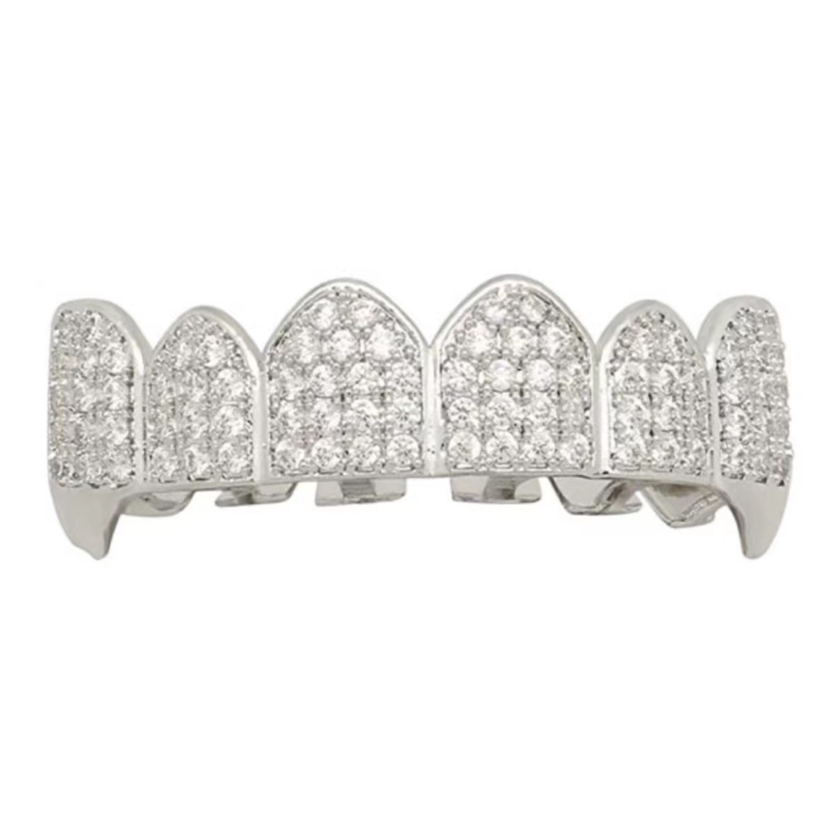 Hip hop micro incrustaciones de oro dientes de oro hiphop tirantes de joyería Vampiro teethgrill Halloween