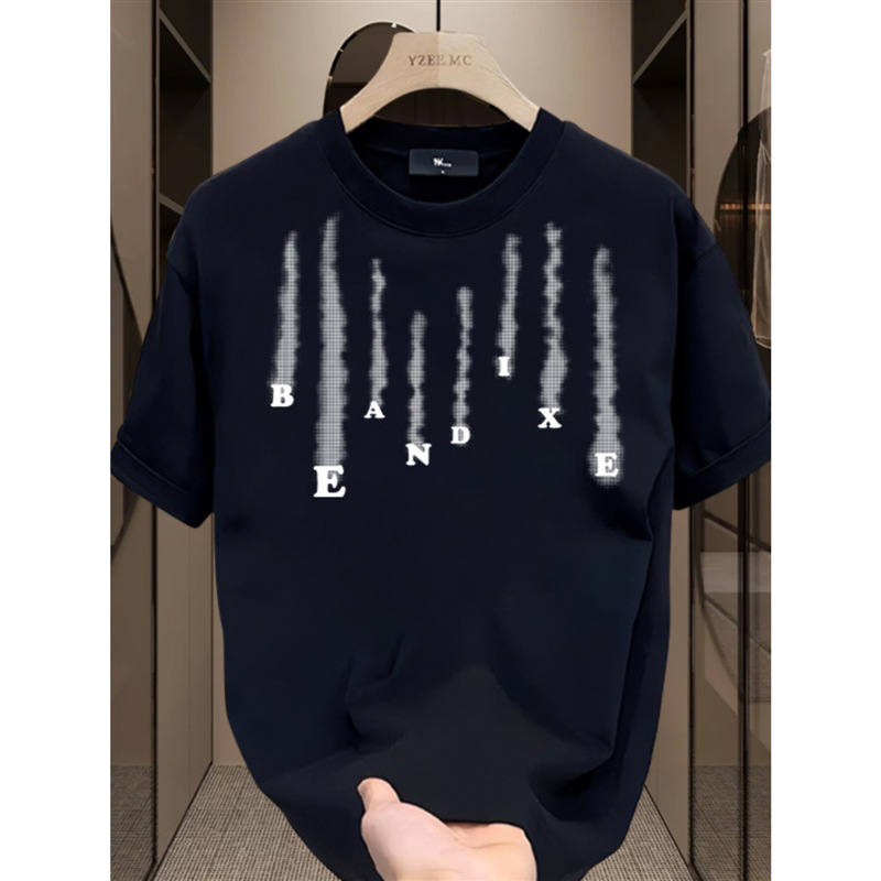 T-shirt à manches courtes en pur coton pour hommes et femmes, nouveau style d'été 2024, marque tendance, haut ample à col rond américain_voghion.com