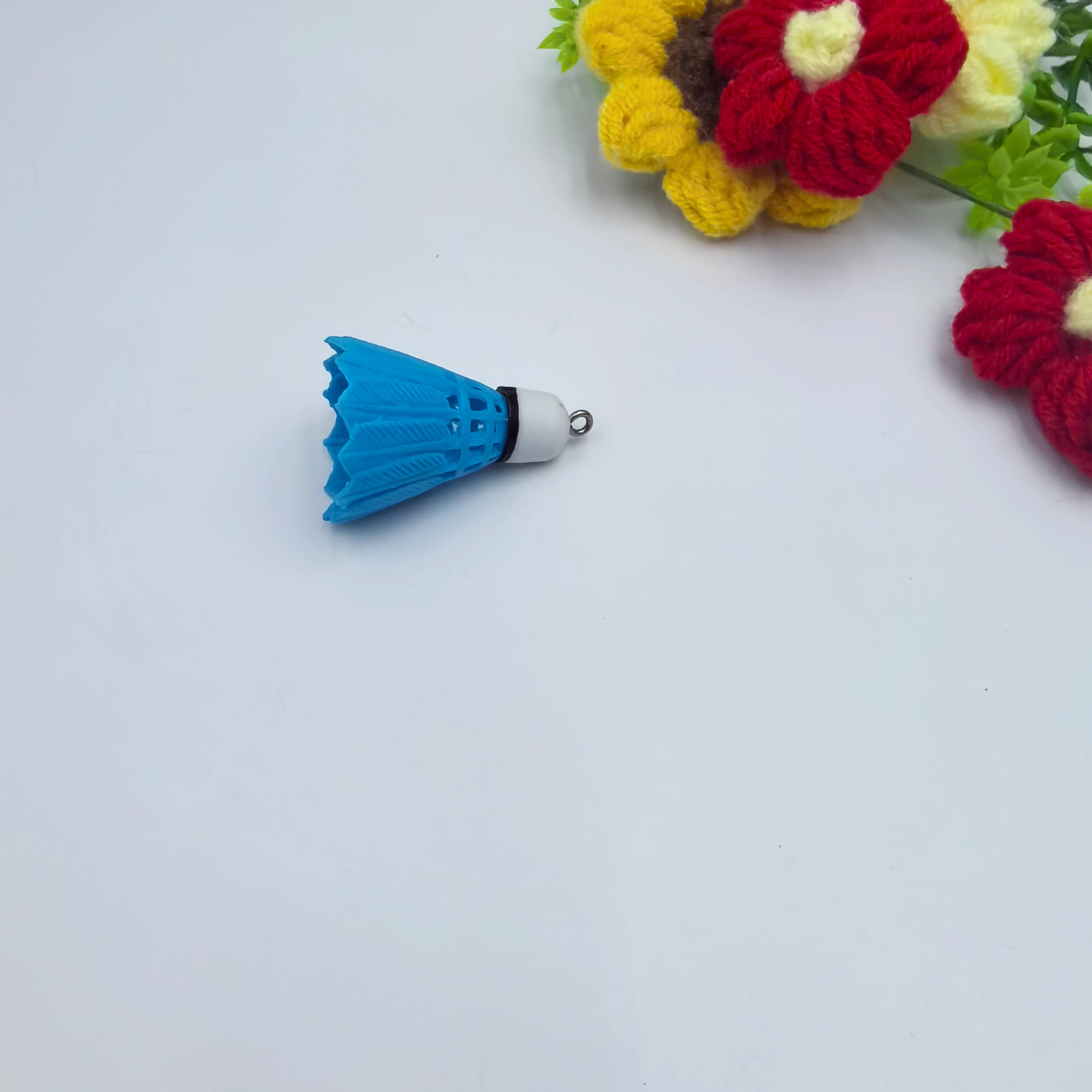Mini pequeño tamaño de simulación de bádminton llavero colgante adornos deportivos ventiladores pequeños regalos transfronterizos