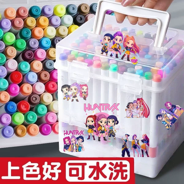 Hunter of the Demons acrylic markers for kindergarten and elementary school students, non-bleed, blendable colors, washable children's drawing pens