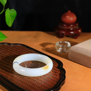[In the Mood for Love-Bracelet] Collection of heacheic grade Hetian jade sugar white jade bracelet, texture oil