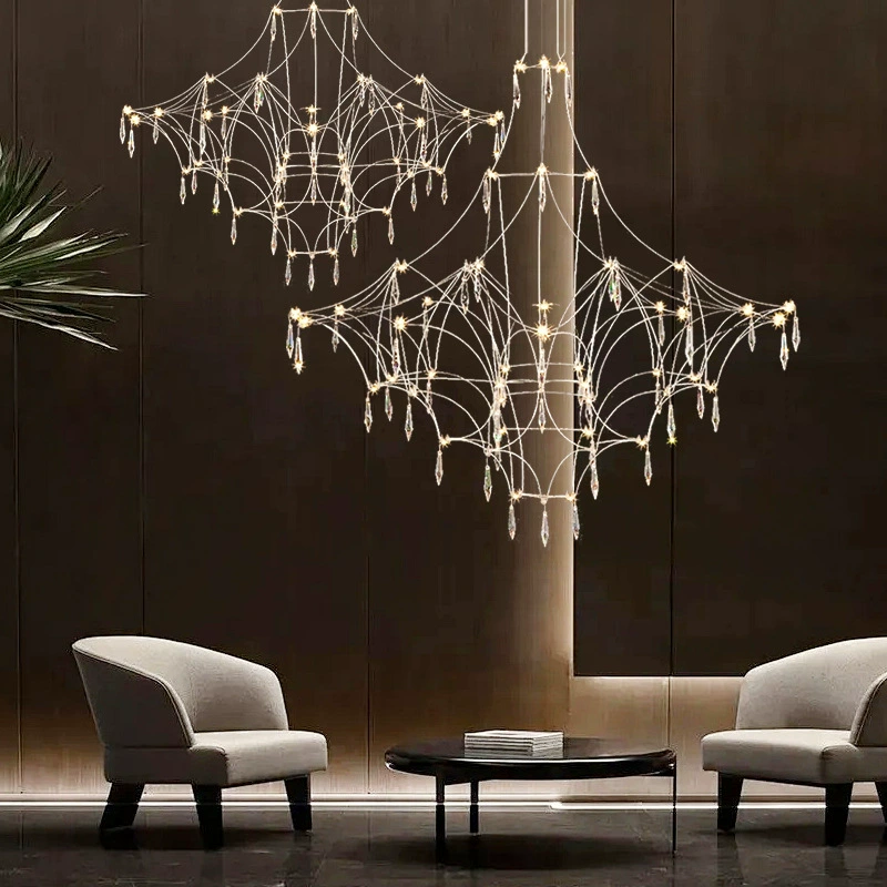 Modern crystal pendant stainless steel, ceiling lamp for living room, lights, light luxury style