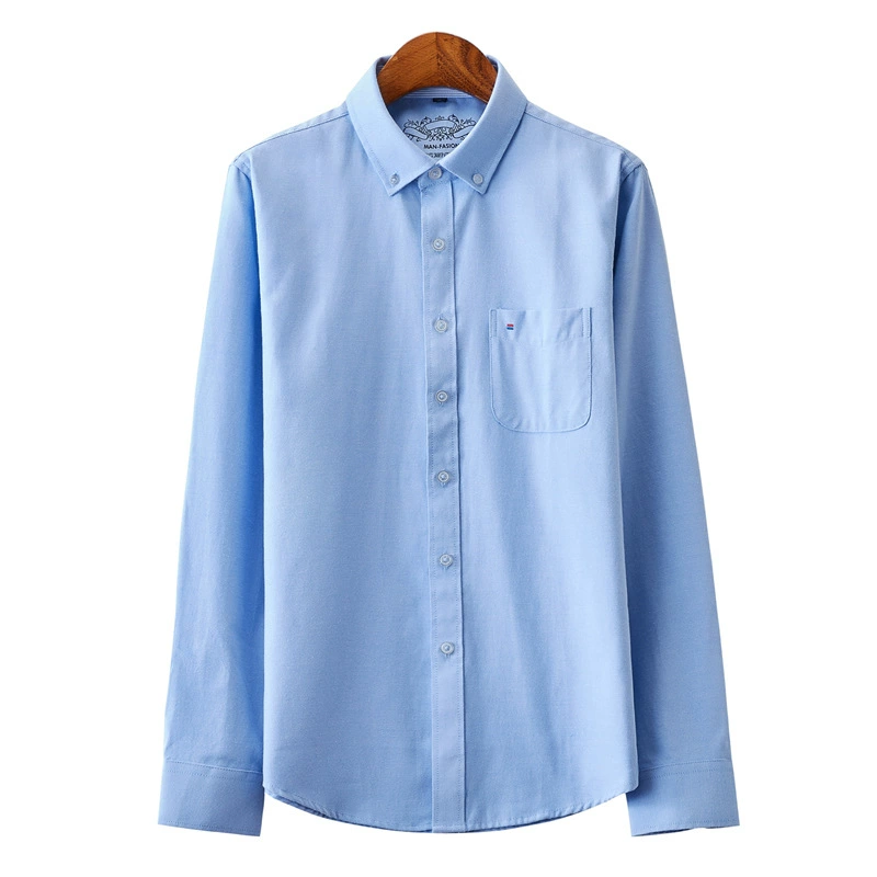 2023 Весенняя Новая Мужская модная повседневная трехсезонная Повседневная Однотонная рубашка с длинными рукавами Мужская оптовая продажа
