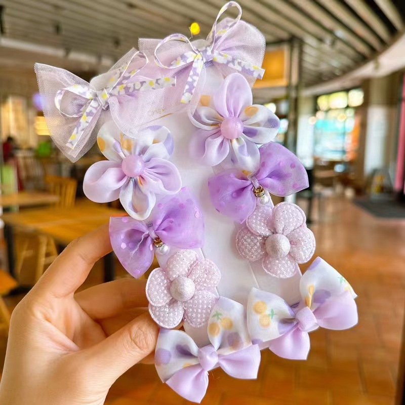 韩版蝴蝶结发夹布艺小花发卡儿童发饰网红可爱鸭嘴夹宝宝头饰包邮|undefined