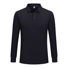 2025新品POLO衫厂家简约跨境外贸秋冬男士时尚色翻领修身休闲长袖