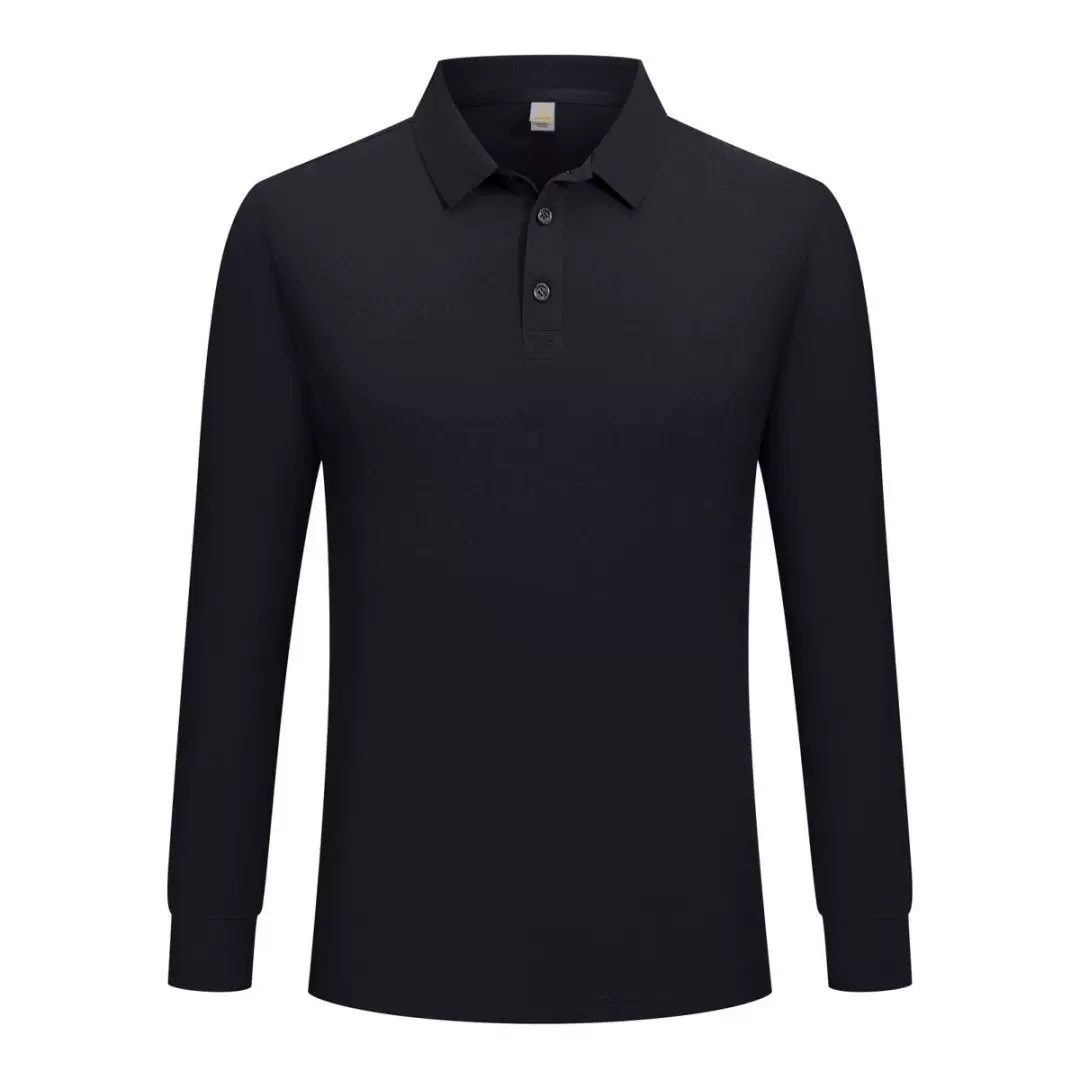 2025新品POLO衫厂家简约跨境外贸秋冬男士时尚色翻领修身休闲长袖