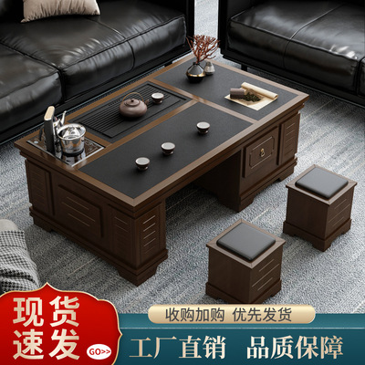 solid wood modern Marble Kungfu Online tea table tea set one a living room Stone fire tea table household Office Make tea