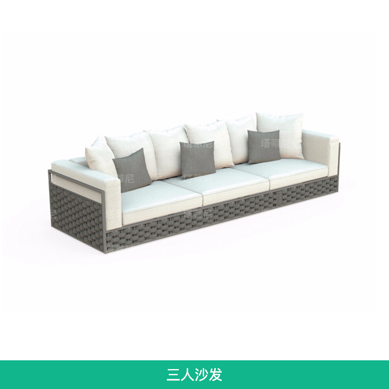 Conjunto de sofás de ratán para exteriores, para terraza de jardín, patio de hotel o villa, sala de estar, combinación de sofás de aleación de aluminio.