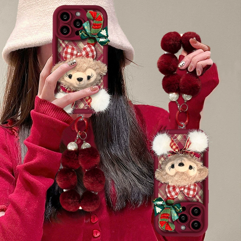 Apple, плюшевая совместимая кукла, iPhone16, чехол для телефона, iPhone15 Pro, милый защитный мешок, защита от падения, 8