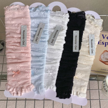 uncle wennie法式芭蕾碎花袜套女夏季甜美蕾丝堆堆小腿套防晒袖套