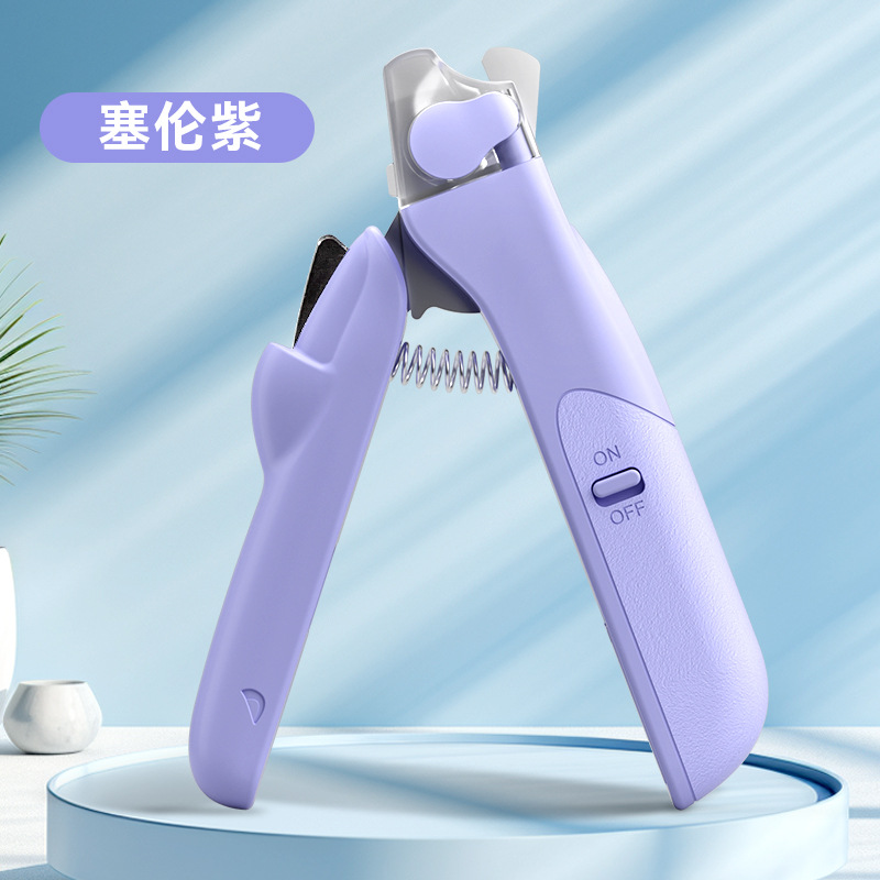 Perro especial pequeño cocodrilo LED luminoso acero inoxidable manijas cortadoras de uñas gatos limpieza cosmética artículos para mascotas