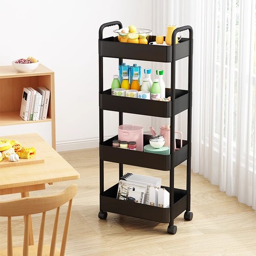 Storage rack small cart floor gap kitchen multi-layer mobile bathroom toilet bed side snack storage book shelf