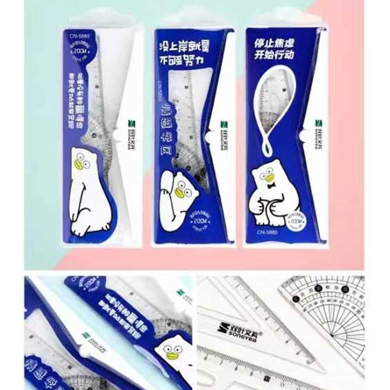 工場卸売新しいクリエイティブ透明定規学生定規三角プレート試験絵画 4 ピース定規卸売|undefined