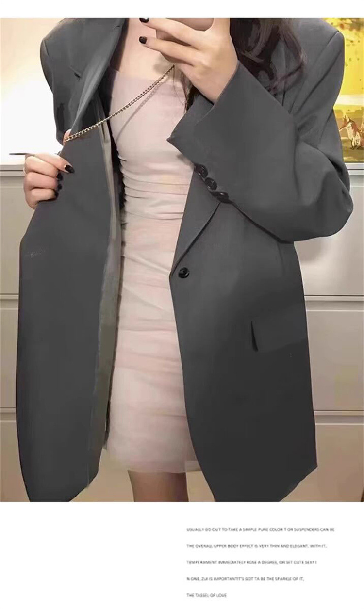 Women's Clothing Blazer Jacket – Spring Trendy Grey & Red Casual Suit Coat In 3 Colors (S-3XL)_voghion.com