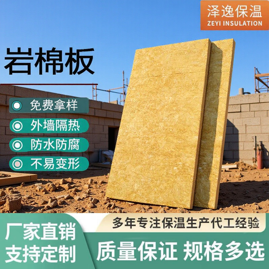 外墙保温岩棉保温板建筑外墙防火防阻燃隔音吸音降噪岩棉板