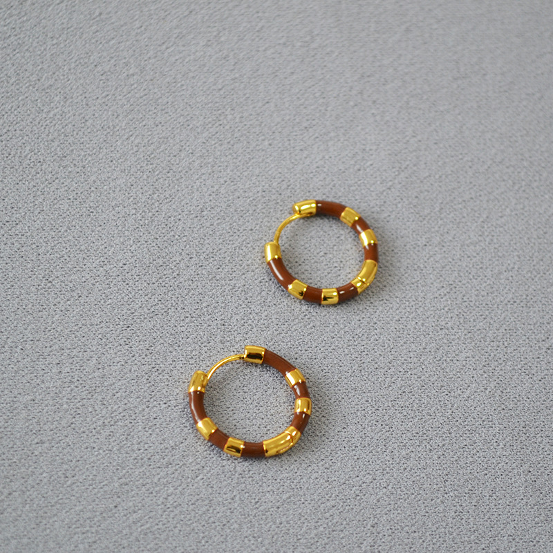 Simple Style Circle Copper Enamel Earrings 1 Pair display picture 13