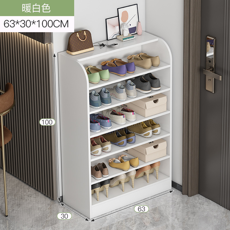 Estante de zapatos simple multicapa ultra delgado económico doméstico interior hermoso gabinete de zapatos de almacenamiento de puerta de inserción inclinada para ahorrar espacio