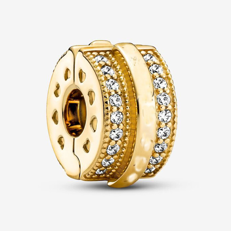 闪耀Pavé密镶线条设计徽标固定夹