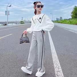 女童春秋装套装2026新款洋气中大童春秋季网红女孩运动休闲两件套