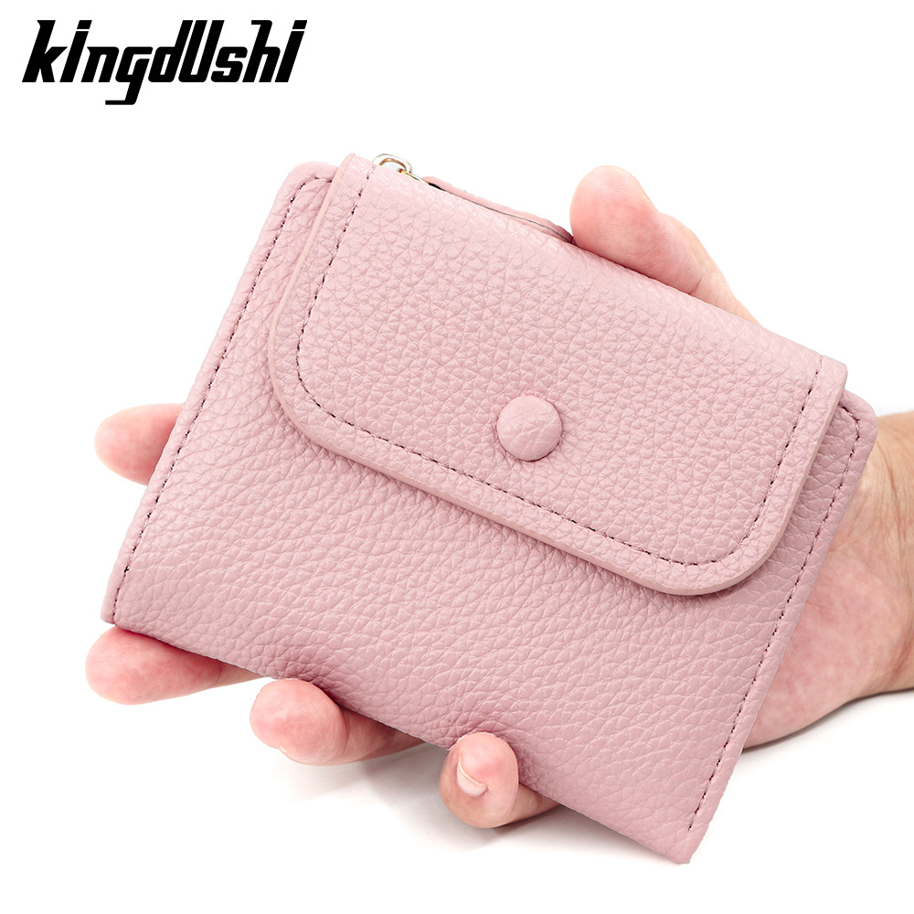 Nuevo cross-border cremallera bolso de cambio nicho creativo multifuncional bolso de tarjetas de moda litchi patrón corto para mujeres