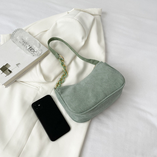 Korean style artistic cloth bag, simple casual corduroy cloth shoulder bag for women, solid color mini crossbody bag, handheld canvas bag