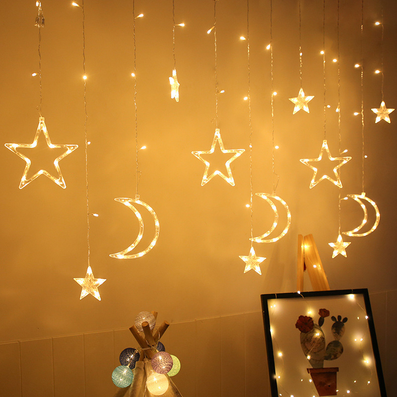 Cruz-frontera LED cielo estrella Navidad decoración cortina lámpara al aire libre decoración estrella luz boda habitación diseño