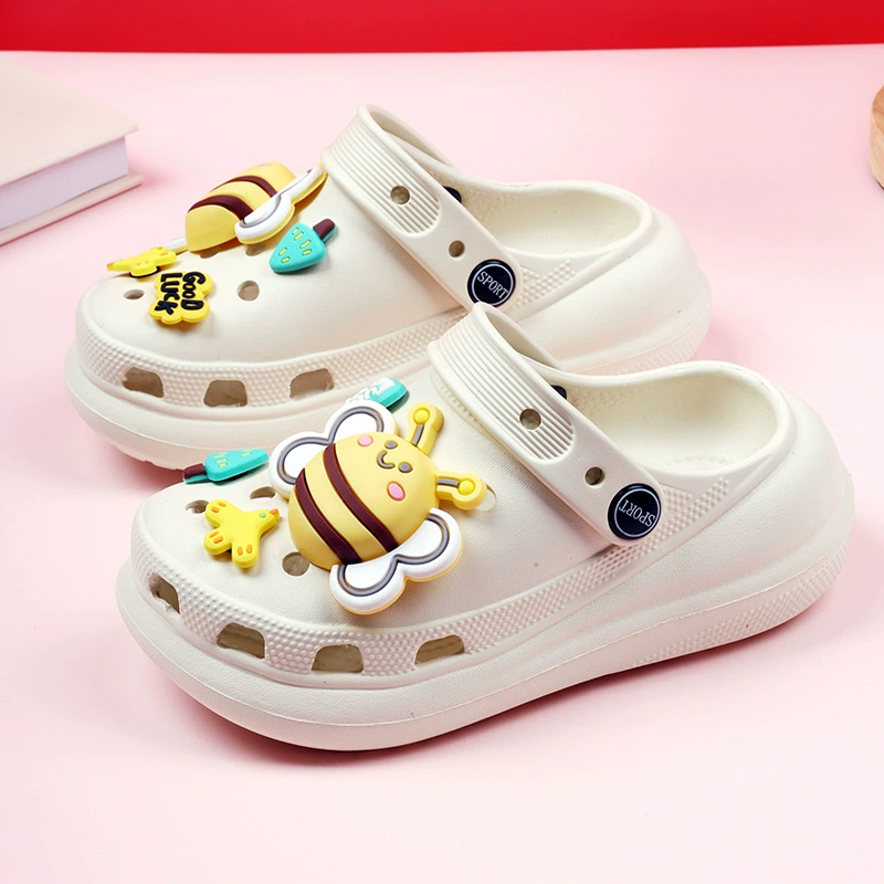 Детские летние домашние сандалии, нескользящие, для мальчиков и девочек, сабо, милые детские босоножки, закрытые сандалии