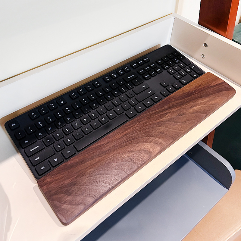 Solid Wood Mechanical Keyboard Hand Rest Wrist Rest Palm Rest Office Anti-slip Mouse Drag Walnut Hand Pillow Cushion Keyboard Board