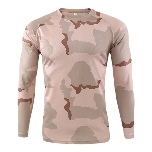 Outdoor Python Pattern Quick Dry Crew Neck Camouflage Sports Training Top Spring Summer Men Riding Loose Breathable Camisole Long Sleeve