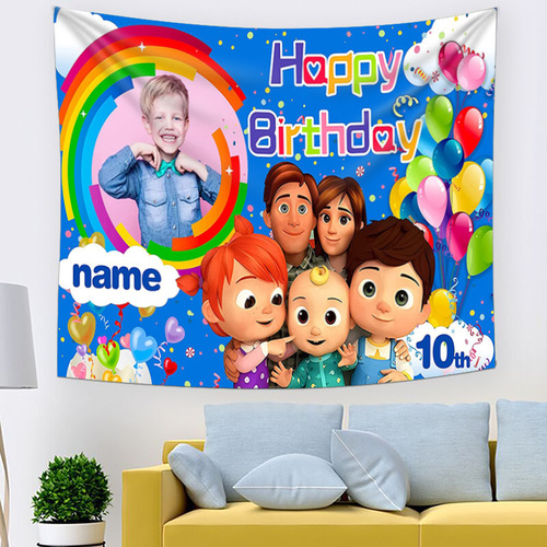 Tapestry cross-border birthday party background cloth cartoon animation pattern tapestry room bedside decoration hanging cloth tapestry