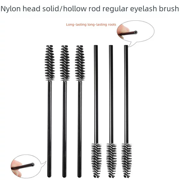 Wholesale 50 Pieces Per Pack Disposable Solid Eyelash Brush Nylon Hair Hollow Rod Eyelash Curler Eyelash Makeup Brush