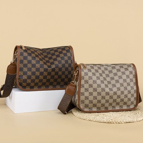 Spring and Summer New Arrival Dumpling Bag Plaid PU Shoulder Crossbody Bag Women's Bag Factory Wholesale Foreign Trade Export Cross-border Taobao Source