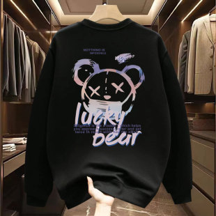 American Round Neck Long-Sleeved Tops Trendy Spring and Autum Sweatshirts for Men 2024 New Trendy Casual Versatile Printed Jackets
