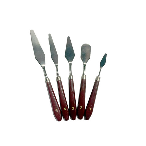 Watercolor Scraper Cream Spatula 5-Piece Set Art Hand Puppet Supplies Acrylic Paint Oil Painting Stainless Steel Palette Knife