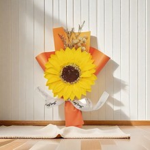 成品小花束圣诞节元旦向日葵仿真花太阳花伴手礼品套装装饰香皂花