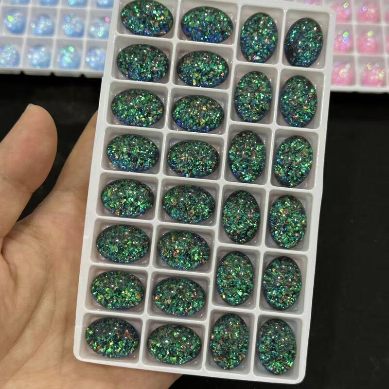 Crystal Imitation Opal Cabochon Glass Diamond Plate Wrapped Diamond Shuttle Braided Jewelry DIY Accessories