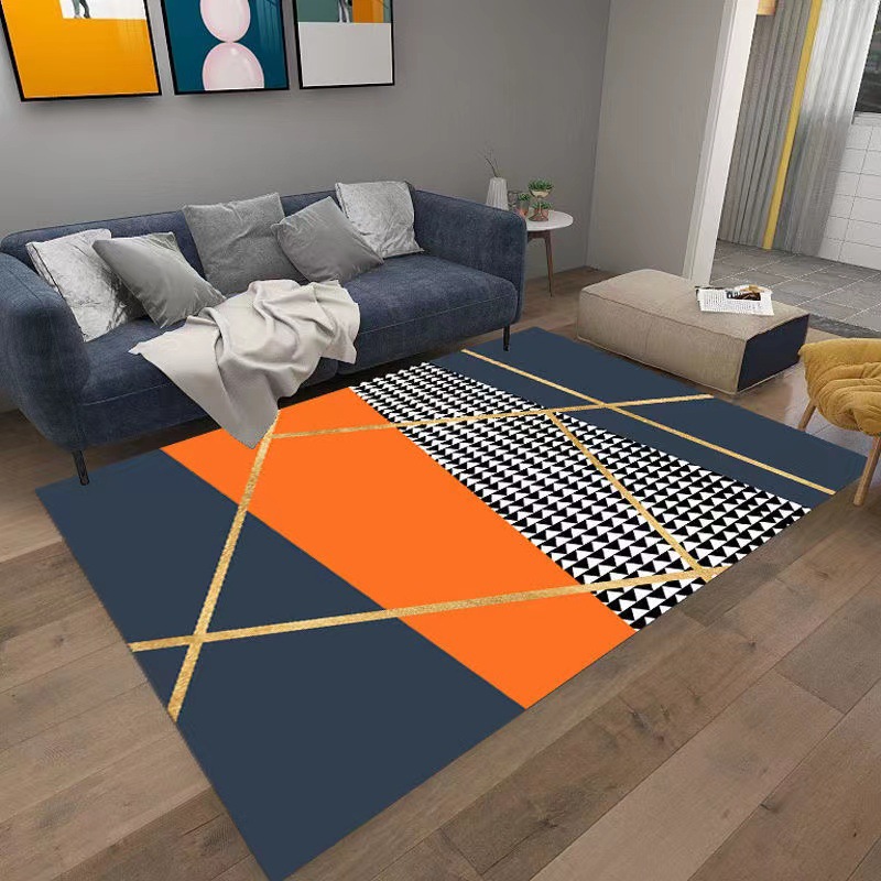 Alfombra nórdica geométrica para sala de estar, de gran superficie y cobertura completa, alfombra para dormitorio junto a la cama, alfombra resistente al desgaste para mesa de centro y sofá, para uso doméstico.