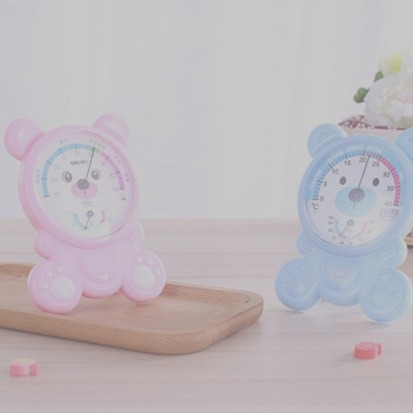 得力9014家用室内外温度计家用婴儿房温湿两用大棚温湿度计可悬挂