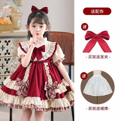 Red hairgrip, with short sleeve