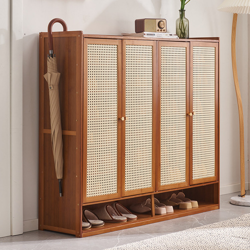 G3YN Home Shoe Cabinet Outdoor Hallway Elevator Entrance Shoe Rack Entryway Large Capacity Modern Corner Storage Cabinet with Multi-layered Wood Material