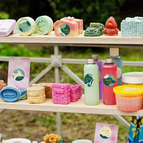 Cross-border wholesale dark green thank you stickers gift packaging seal stickers holiday party decoration stickers