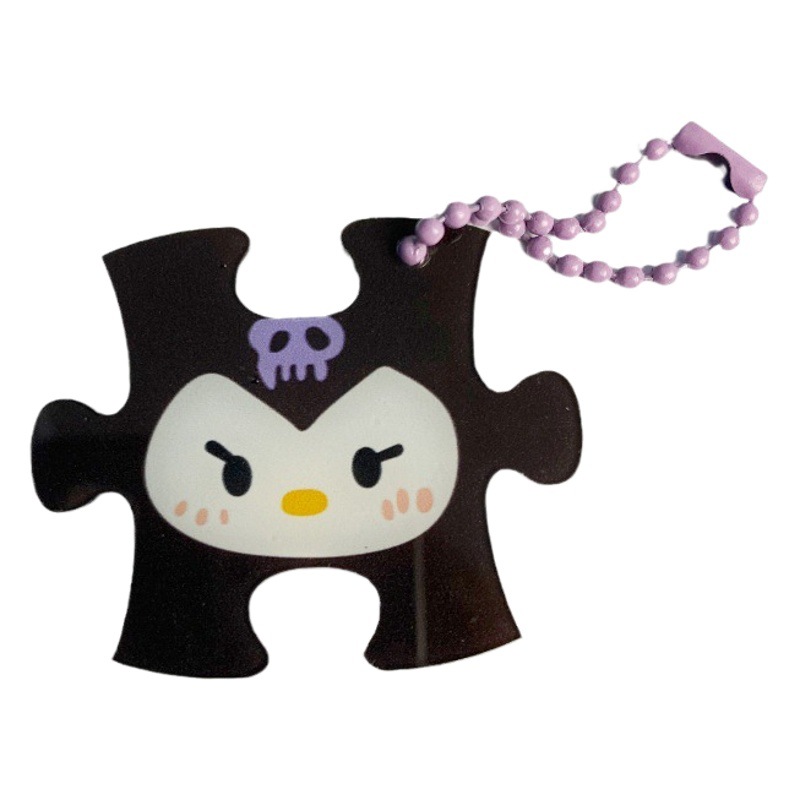 Yugui perro pareja novias mochila cadena Sanrio rompecabezas llavero INS de dibujos animados colgante chica corazón lindo