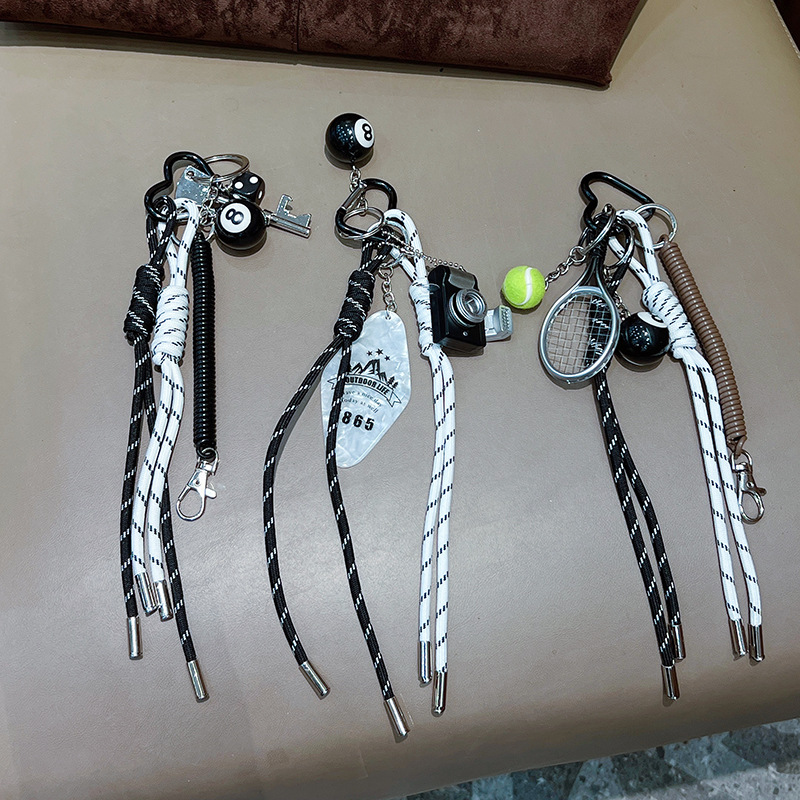 59g Weight Bag Pendant, Keychain Classification 1 Piece Quantity Holiday, Daily Occasion Polyester Material Billiards, Cherry Pattern Unisex Gender Cute Style 1 Piece Cute Billiards Cherry Polyester Unisex Bag Pendant Keychain 4