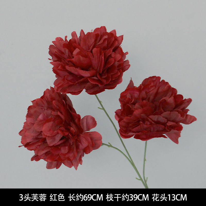 红色仿真花婚礼婚庆场地场景布置道具仿真花束花艺装饰花假花批发|undefined