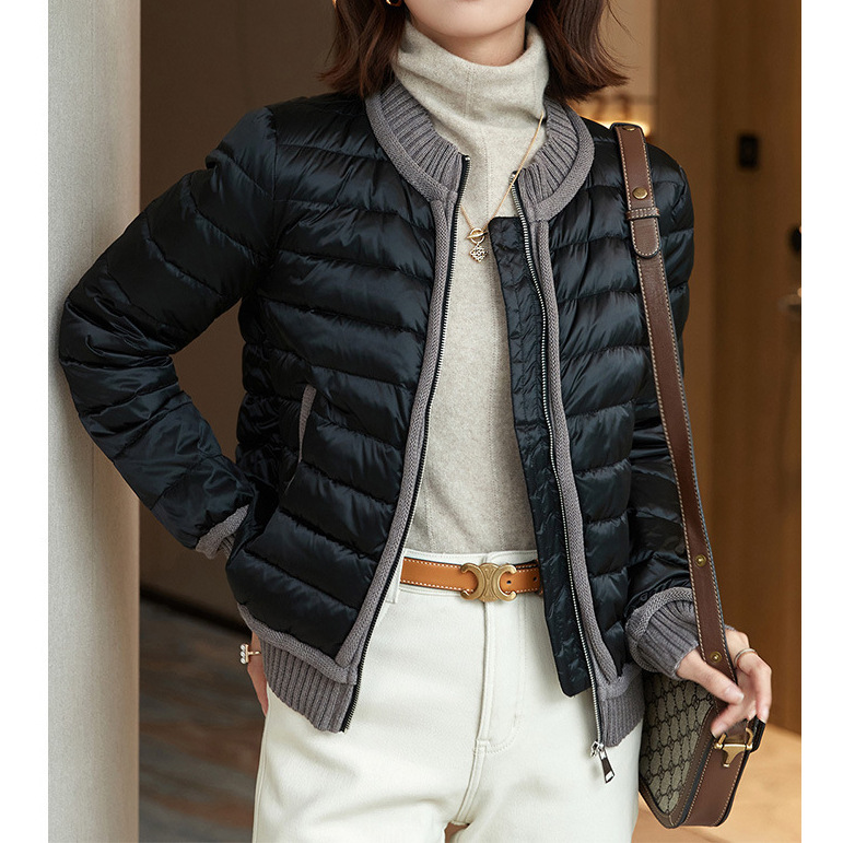 Lightweight down jacket 95 white goose down high-end women's clothing short Pinghu winter women's niche goose down jacket bread