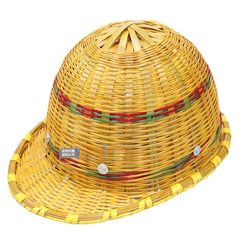 帽工地夏季竹子透气遮阳竹编防晒大沿男太阳帽男款头盔帽子环保防