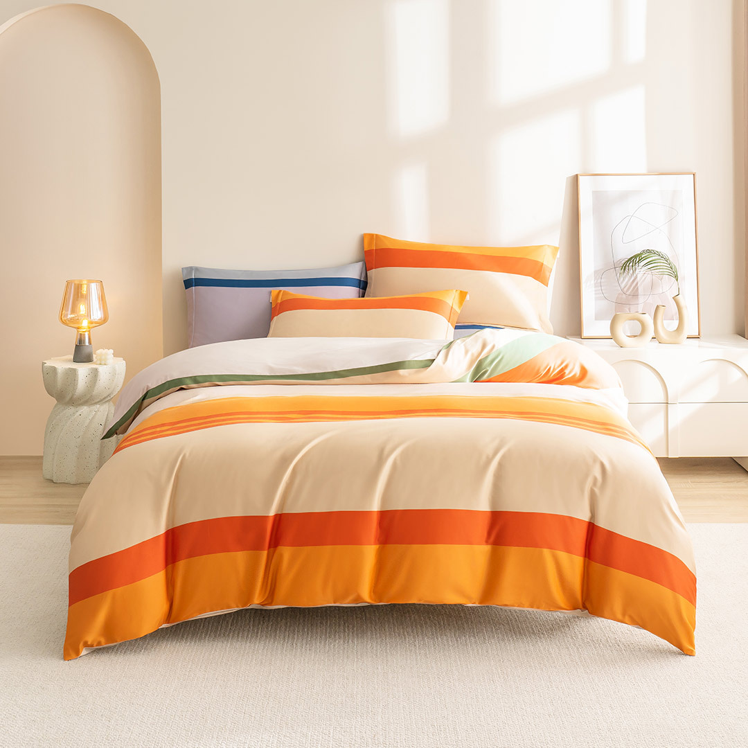 愉悦之家件套几何风60支抗菌裸感四件套家庭用纯棉60支几何风设计